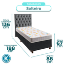 Ver imagem 3 de Conjunto Cama Box Cinza Solteiro + Colchão D20 D20 Inducol + Cabeceira