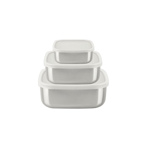 Jogo de Potes 3 Peças Freezinox Inox e Tampa Plástica Tramontina