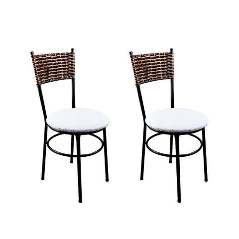2 Cadeiras Pretas para Cozinha Viena Avelã:Branco