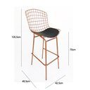 Ver imagem 6 de Banqueta Alta Bertoia cobre assento preto tubular altura 70cm - Direto de Fábrica