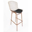 Ver imagem 1 de Banqueta Alta Bertoia cobre assento preto tubular altura 70cm - Direto de Fábrica