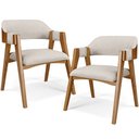 Ver imagem 1 de Kit 02 Cadeiras para Sala de Jantar e Estar Living Estofada Suran L02 Linho Cru - Lyam Lyam Decor