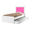 Ver imagem 2 de Cama Solteiro Bibox Luara com Auxiliar e Colchões D20 Quarto Infantil Estilo Moderno - Branco/rosa