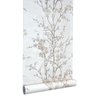 PAPEL DE PAREDE VINÍLICO IMPORTADO TEXTURA FLORAL - BEGE CLARO | MARROM - 1