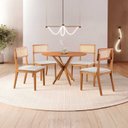Ver imagem 1 de Conjunto de Sala de Jantar Mesa 108 cm com 4 Cadeiras Ava Marrom/Cinza