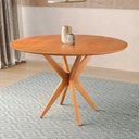 Ver imagem 7 de Conjunto de Sala de Jantar Mesa 108 cm com 4 Cadeiras Ava Marrom/Cinza