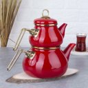 Ver imagem 2 de Conjunto de Chaleira & Bule de Chá Turco Qualita Esmalte / Cr20e1
