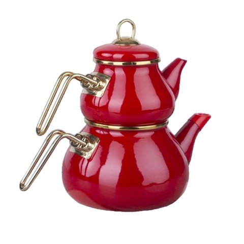 Conjunto de Chaleira & Bule de Chá Turco Qualita Esmalte / Cr20e1