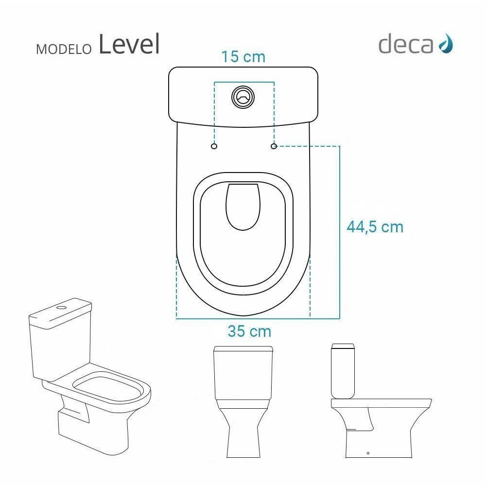 Tampa de Vaso Poliéster com Fechamento Lento Level Preto para Louça Deca com Ferragem Preta - 4
