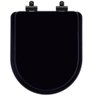 Tampa de Vaso Poliéster com Fechamento Lento Level Preto para Louça Deca com Ferragem Preta - 1