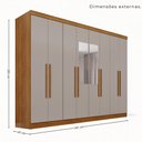 Ver imagem 4 de Guarda-Roupa Casal Modulado Canto com Espelho 13 Portas 4 Gavetas Multimóveis Cinamomo