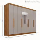Ver imagem 4 de Guarda-Roupa Casal Modulado Canto com Espelho 13 Portas 4 Gavetas Multimóveis Crsal-Grp Cinamomo