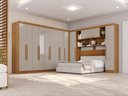 Ver imagem 1 de Guarda-Roupa Casal Modulado Canto com Espelho 13 Portas 4 Gavetas Multimóveis Cinamomo