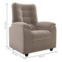 Ver imagem 2 de Poltrona Reclinável Lyon Veludo Cappuccino 88cm com Sistema Zero Wall para Sala e Quarto