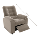 Ver imagem 3 de Poltrona Reclinável Lyon Veludo Cappuccino 88cm com Sistema Zero Wall para Sala e Quarto