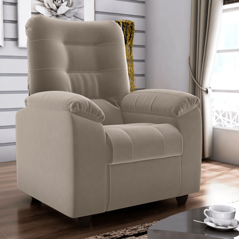 Poltrona Reclinável Lyon Veludo Cappuccino 88cm com Sistema Zero Wall para Sala e Quarto