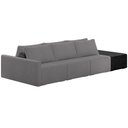 Ver imagem 1 de Sofá Ilha Modular para Sala 342cm com Puff Dublin K01 Bouclê Cinza e Sintético Preto - Lyam Decor