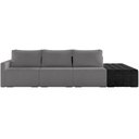 Ver imagem 3 de Sofá Ilha Modular para Sala 342cm com Puff Dublin K01 Bouclê Cinza e Sintético Preto - Lyam Decor