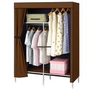 Ver imagem 1 de Guarda Roupa Portátil Marrom com Cabideiro e Sapateira