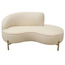 Ver imagem 5 de Sofá Curvo 2 Lugares 150cm Braço Dir. Thommy Pés Ouro Bouclé Off White - Nexta Casa