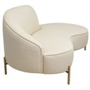 Ver imagem 6 de Sofá Curvo 2 Lugares 150cm Braço Dir. Thommy Pés Ouro Bouclé Off White - Nexta Casa