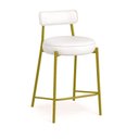 Ver imagem 3 de Banqueta Cozinha Alta com Encosto Industrial Dourado Kit 3 Londres Pu D03 - D'Rossi