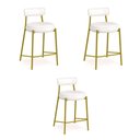 Ver imagem 2 de Banqueta Cozinha Alta com Encosto Industrial Dourado Kit 3 Londres Pu D03 - D'Rossi