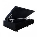 Ver imagem 1 de Cama Box Baú Solteiro Preto Suede 88x188x35 - Serra Negra
