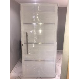 Porta de Alumínio Lambri Simples 210x90 C/ Puxador Completa! - 3