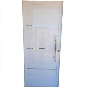 Porta de Alumínio Lambri Simples 210x90 C/ Puxador Completa!