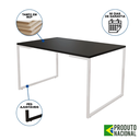 Ver imagem 2 de Mesa de Jantar Industrial Base Ferro Branco Tampo 137x90 Preto