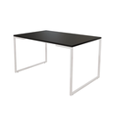 Ver imagem 1 de Mesa de Jantar Industrial Base Ferro Branco Tampo 137x90 Preto