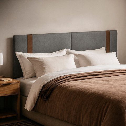 Painel Suspenso Cabeceira Dobrável Pietro para Cama Box Casal 140cm Boucle:bouclê Cinza Grafite