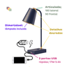 Luminária Usb Tutto, 3 Portas Carga Rápida 17w, Articulada, C/ Controle de Luz/dimmer e Lâmpada Incl - 7