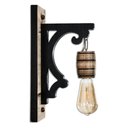 Ver imagem 2 de Kit 2 Arandelas Luminárias Colonial Vintage Retrô Em Madeira Rústica