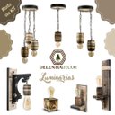 Ver imagem 5 de Kit 2 Arandelas Luminárias Colonial Vintage Retrô Em Madeira Rústica