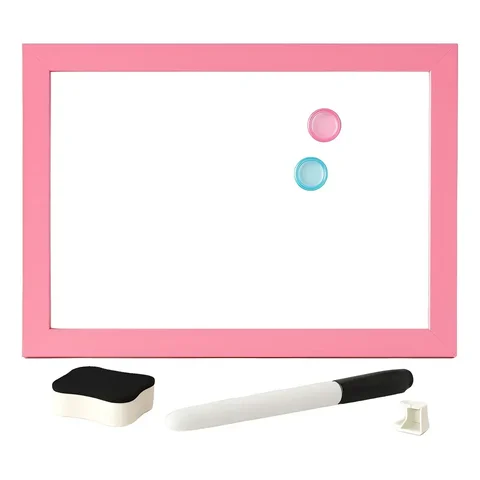 Mini Lousa Quadro Branco Magnético 20x30 C/ Imã Caneta Apagador:rosa