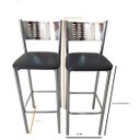 Ver imagem 2 de Banqueta Cromada com Encosto em Chapa e Assento Preto (Kit 2 Unid)