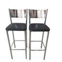 Ver imagem 1 de Banqueta Cromada com Encosto em Chapa e Assento Preto (Kit 2 Unid)