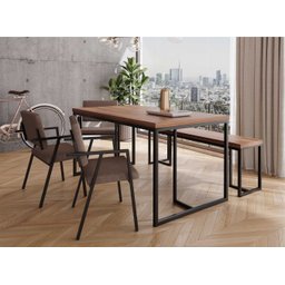 Mesa de Jantar Industrial 1.80 Inglaterra Noce - 4 Mesa de Jantar Industrial 1.80 Inglaterra Noce - 4