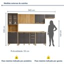 Ver imagem 3 de Cozinha Completa Modulada 6 Peças 14 Portas 2 Gavetas Salvador Bege/Cinamomo/Grafite