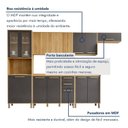 Ver imagem 6 de Cozinha Completa Modulada 6 Peças 14 Portas 2 Gavetas Salvador Bege/Cinamomo/Grafite