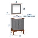 Ver imagem 6 de Gabinete para Banheiro 2 Portas com Cuba e Espelheira Dália 3057 - Cinza/imbuia Glazer