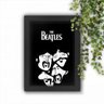 Quadro Decorativo Colou tá Colado Sem Furar a Parede - The Beatles Caricatura Fundo Preto Tam. A3 - 2