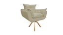 Ver imagem 1 de Poltrona Decorativa Opala Base Giratória Suede Bege Mz Decor