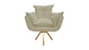 Ver imagem 2 de Poltrona Decorativa Opala Base Giratória Suede Bege Mz Decor