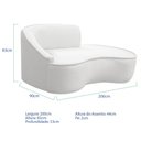 Ver imagem 5 de Kit Divã Recamier Orgânico Marrocos 200cm Lado Direito e 2 Poltronas Amore Bouclé Branco