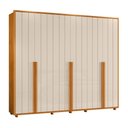 Ver imagem 2 de Guarda-Roupas Volpi 6 Portas de Giro com 6 Gavetas e 6 Prateleiras - Pallazio Cor:Cinamomo e Off