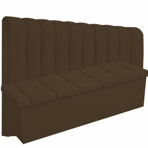 Kit Cabeceira Kiara+ Calçadeira Kiara Casal 140 CM Suede Marrom - D A Decor