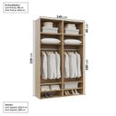 Ver imagem 5 de Guarda-Roupa 4 Módulos 8 Portas 6 Prateleiras Frame CabeCasa MadeiraOriginals